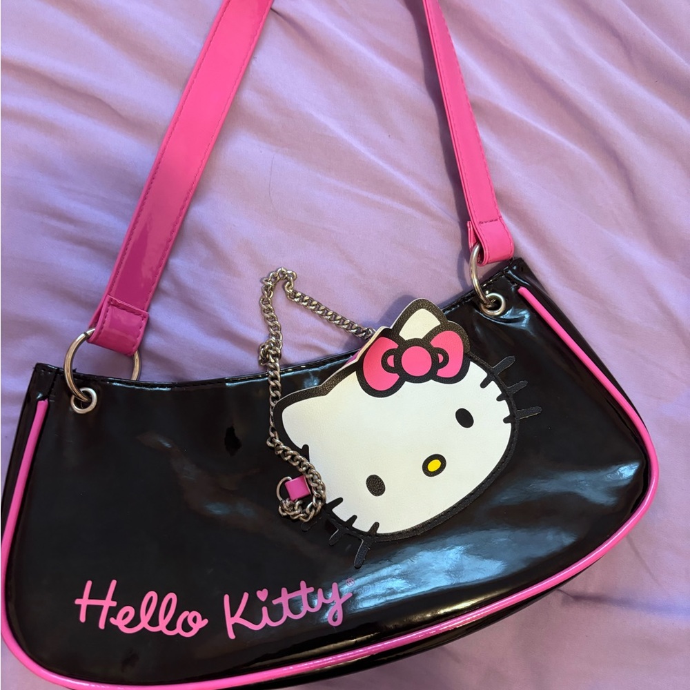 Hello Kitty Black and Pink Shoulder Bag